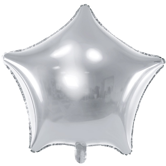 BALONEK f�liov� hv�zda st��brn� 48cm