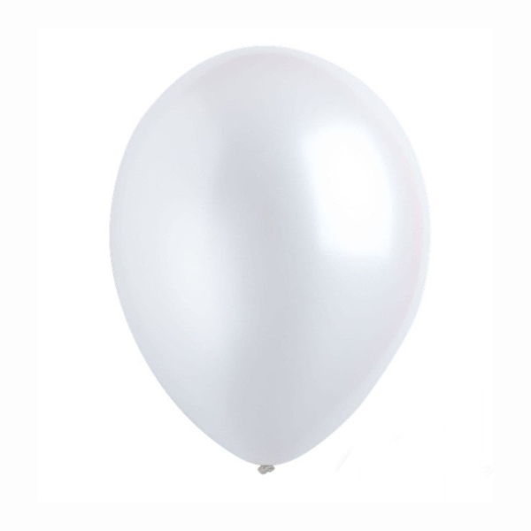 Bal�nek latexov� metalick� b�l� 27 cm 1 ks