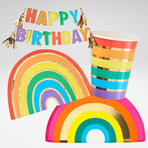 Rainbow & Glitter Gold