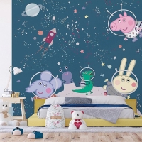 D�tsk� vliesov� fototapeta na zed' Pras�tko Peppa Vesm�rn� Dobrodru�stv� | 300 x 270 cm | DTD4P 7801 - 603