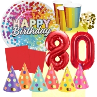 Party sada 80. narozeniny - barevn� oslava pro 6 osob