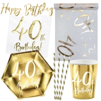Party set - Narozeniny "40" zlat� pro 6 osob