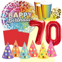 Party set pro 70 narozeniny - barevn� oslava pro 6 osob