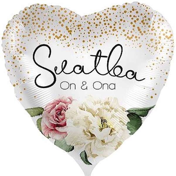 BAL�NEK f�liov� Srdce Svatba On a Ona 43cm