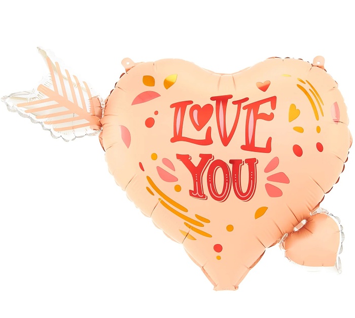Bal�nek f�liov� Srdce b�ov� se ��pem I Love You 69x54 cm