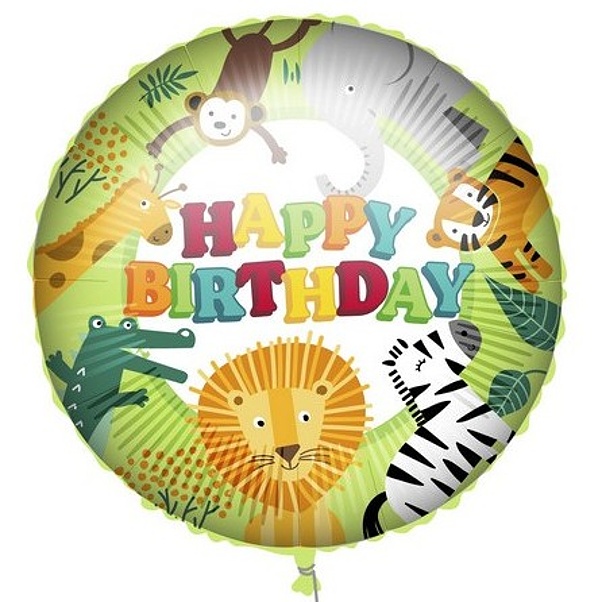 Bal�nek f�liov� Happy Birthday Zoo 46 cm