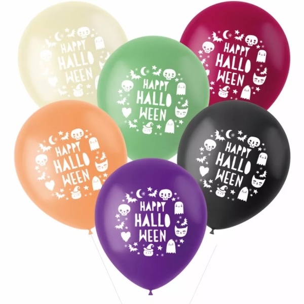 Bal�nky latexov� Happy Halloween 33 cm - 6 ks