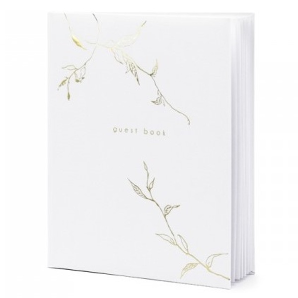 KNIHA HOST� b�l� se zlat�mi l�stky 20x24,5cm 22 list�