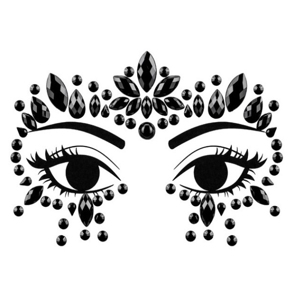 Kam�nky na obli�ej Krystaly, �ern� 15x9cm