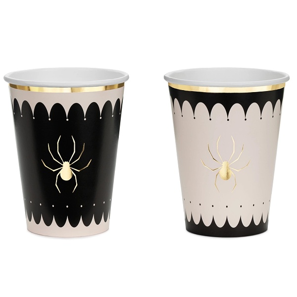 Kel�mky pap�rov� b�ovo-�ern� s pavouky 400 ml 6 ks