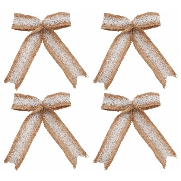 Ma�le jutov� s krajkou 10 x 12 cm 4 ks