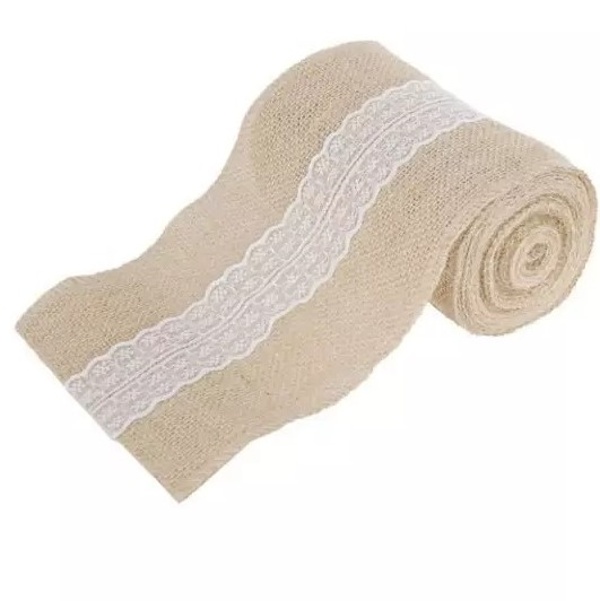 �erpa stolov� Juta s krajkou �zk� - 14,5 cm x 5 m