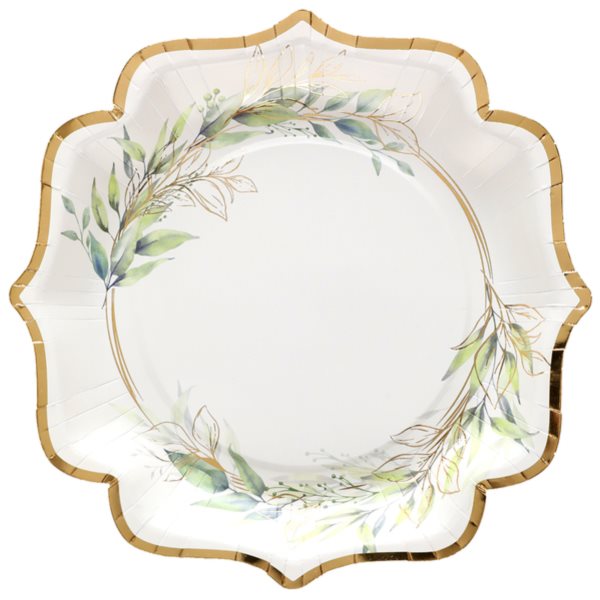 Tal��e pap�rov� Listy zelen� 21 x 21 cm 10 ks