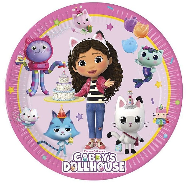 Tal��ky pap�rov� Gabby�s Dollhouse 20 cm 8 ks