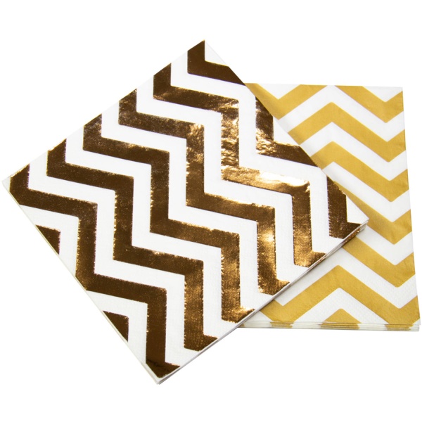 UBROUSKY pap�rov� Zigzag metalick� Rose Gold 33x33cm 20ks