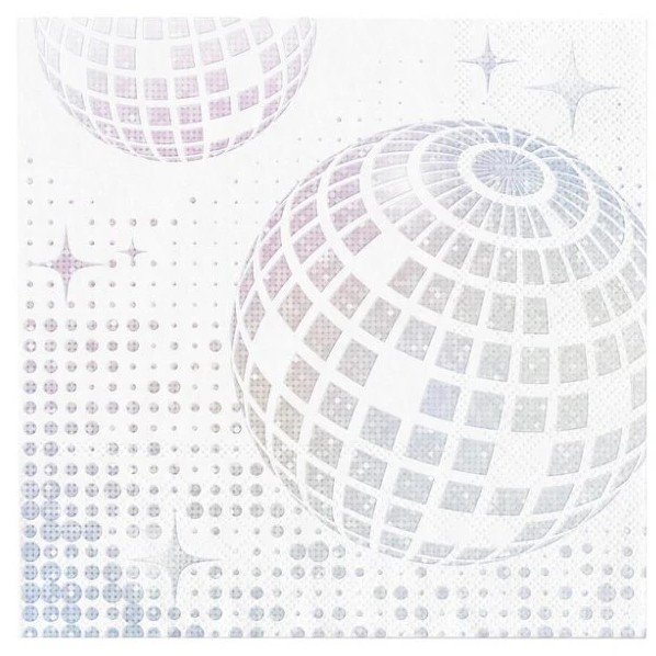 Ubrousky Disco koule st��brno-b�l� 33x33cm 10ks