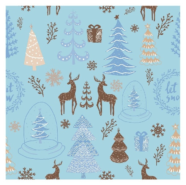 Ubrousky pap�rov� Hello Winter,modr�, 33 x 33 cm 20 ks