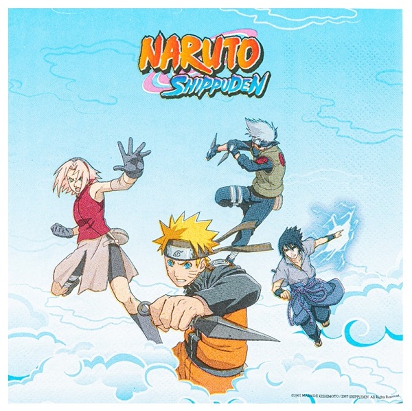 Ubrousky pap�rov� Naruto Shippuden 33 x 33 cm 20 ks
