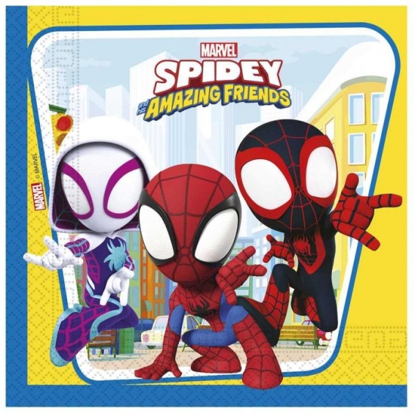 Ubrousky pap�rov� Spidey a kamar�di 33 x 33 cm 20 ks