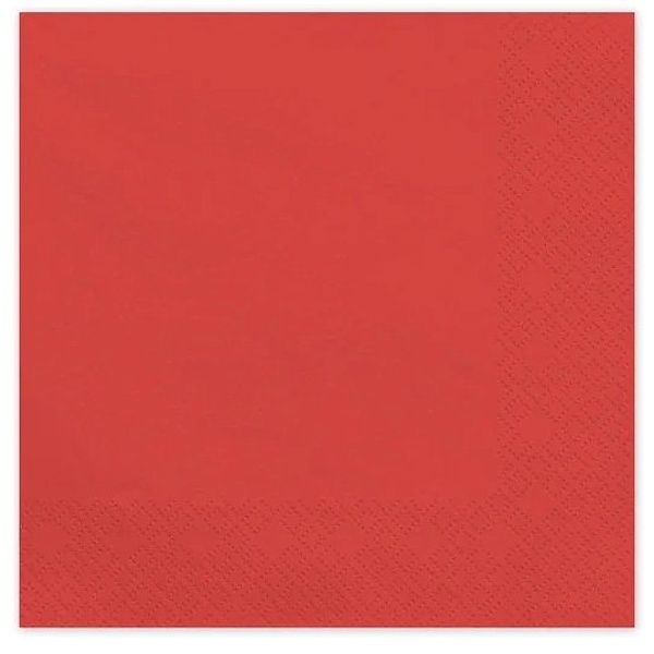 Ubrousky pap�rov� tmav� �erven� 33x33 cm 20 ks