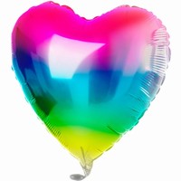 BAL�NEK f�liov� Srdce Yummy Gummy Rainbow 45cm