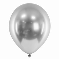 BAL�NEK latexov� leskl� Glossy st��brn� 30cm 50ks