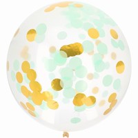 BAL�NEK latexov� s konfetami Gold & Mint 61 cm
