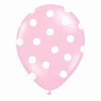BAL�NEK pastelov� 30cm punt�k baby pink 1ks