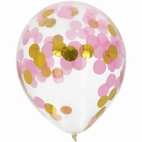 BAL�NKY latexov� s konfetami Gold & Pink 30cm - 4 ks