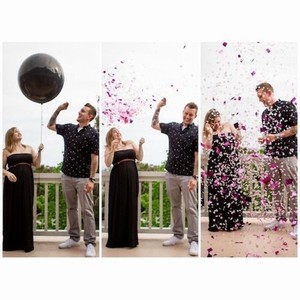 BAL�N latexov� s konfetami Gender Reveal