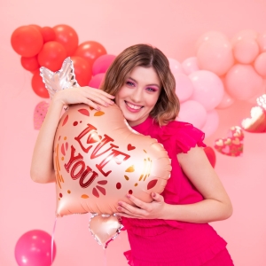 Bal�nek f�liov� Srdce b�ov� se ��pem I Love You 69x54 cm