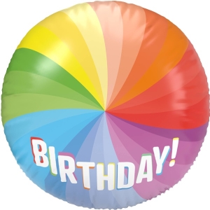 Bal�nek f�liov� 3D duhov� Happy Birthday 56 cm