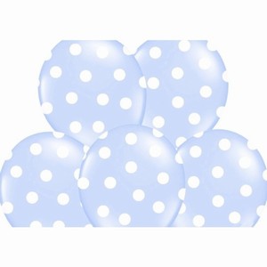 Bal�nky pastelov� 30 cm punt�k baby blue 50 ks