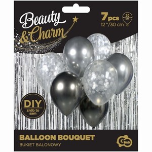 BAL�NKY latexov� Beauty Charm buket st��brno-�ed�