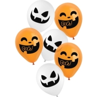 Bal�nky latexov� Halloween BoOo 23 cm 6 ks