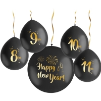 Bal�nky latexov� Happy New Year odpo�et 33/61 cm 5 ks