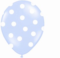 Bal�nky pastelov� 30cm punt�k baby blue 50ks