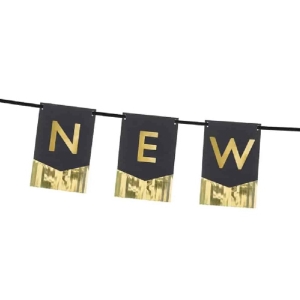 Banner �ern� Happy New Year 135 x 16,5 cm