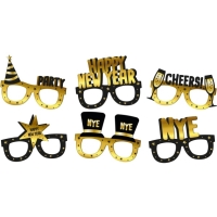 Br�le pap�rov� Happy New Year �erno-zlat� 6 ks