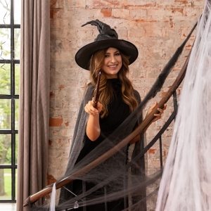 Halloweensk� �ern� �arod�jnick� klobouk 38x42cm
