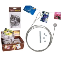 Dr�t ocelov� s 12 magnety na fotky 190cm