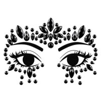 Kam�nky na obli�ej Krystaly, �ern� 15x9cm
