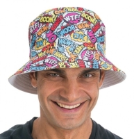 Klobouk barevn� bucket s komiksem z 90. let