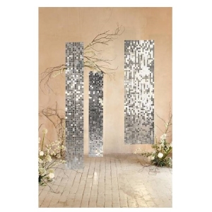 Panel dekora�n�, st��brn� barva, 30x30 cm