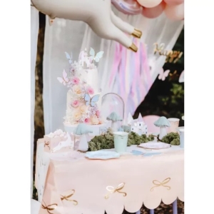 Pap�rov� ubrus s ma�li�kami r��ov� 180x120cm