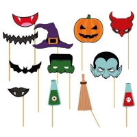 Rekvizity do fotokoutku Halloween 12 ks
