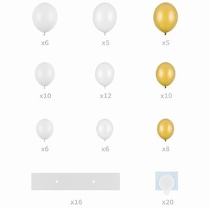 Set bal�nk� Srdce b�lo-zlat�, s r�mem 160 cm