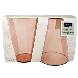 Sklenice polopr�hledn�, opakovan� pou�iteln�, Rose gold 2ks