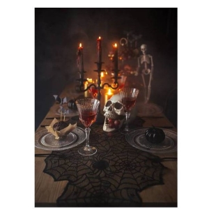 Stolov� �erpa Pavu�ina �ern� 185x45 cm