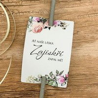 Svatebn� karti�ky na prskavky R��e 8 ks